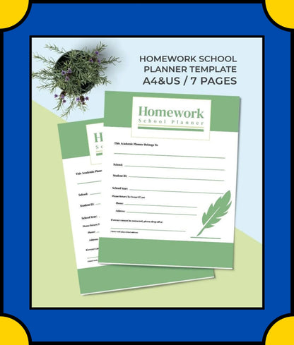 Free Homework School Planner Template