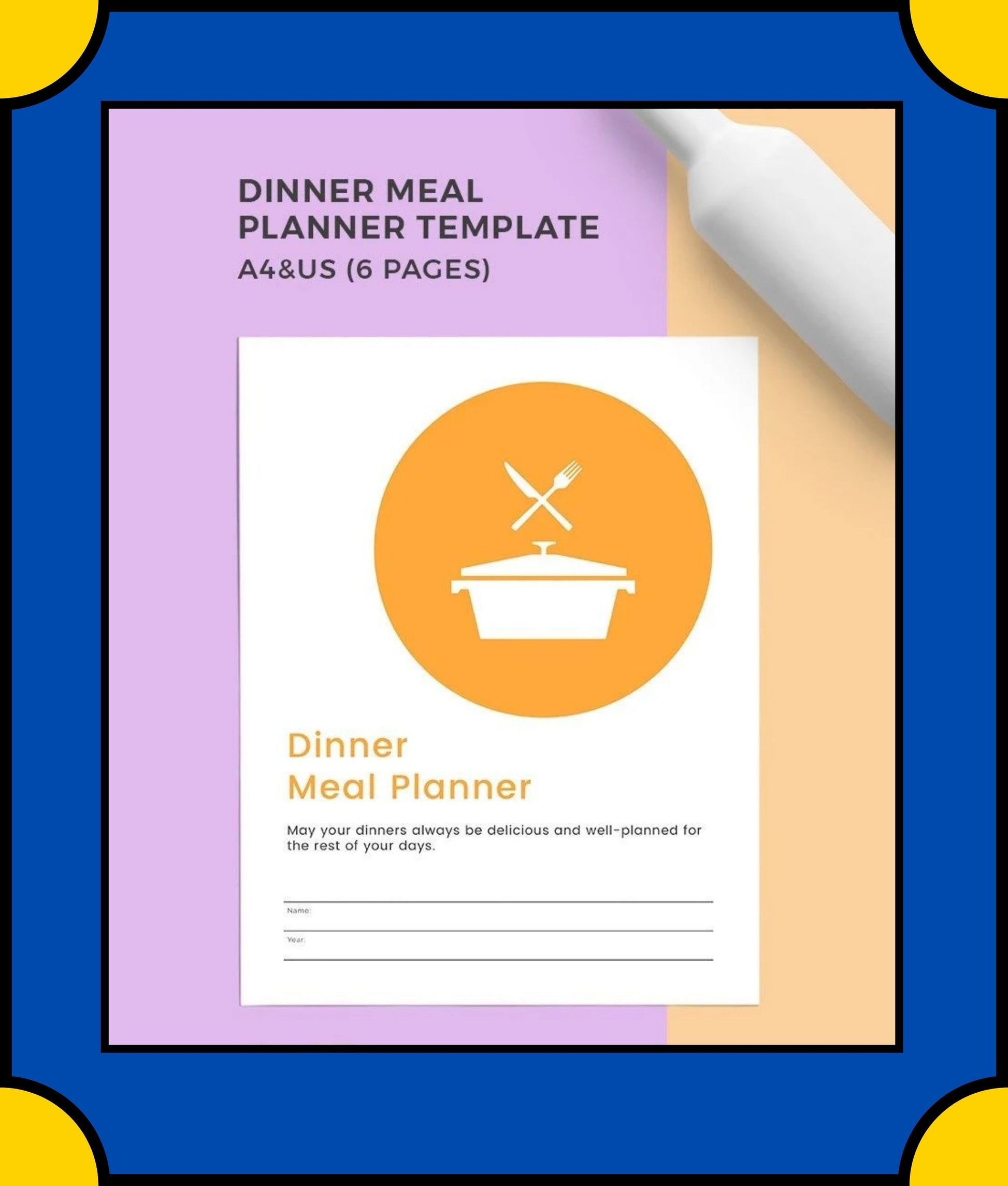 Free Dinner Meal Planner Template