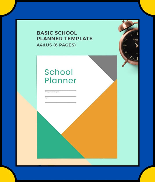 Free Basic School Planner Template