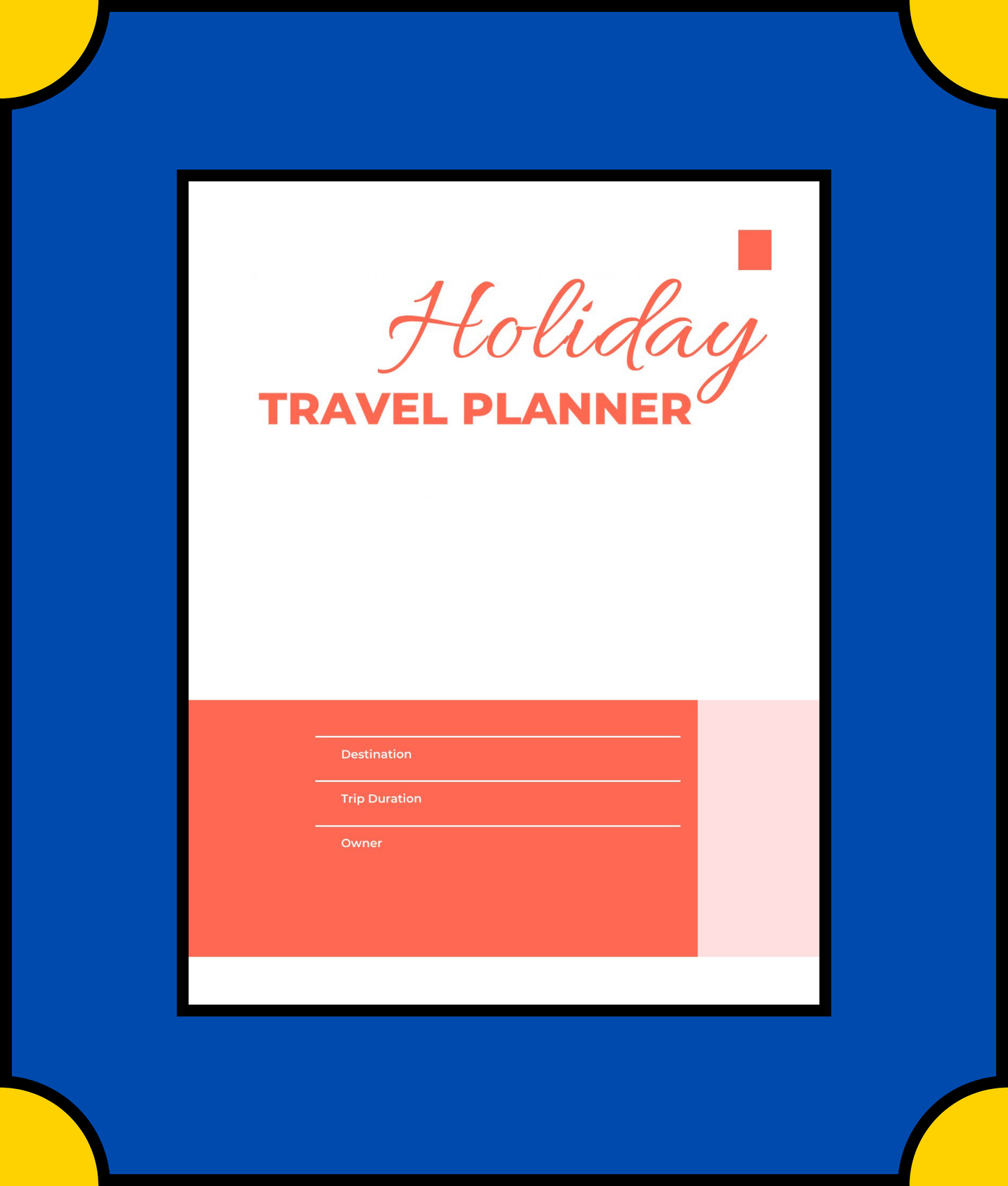 Free Holiday Travel Planner Template - Plan Your Dream Holiday