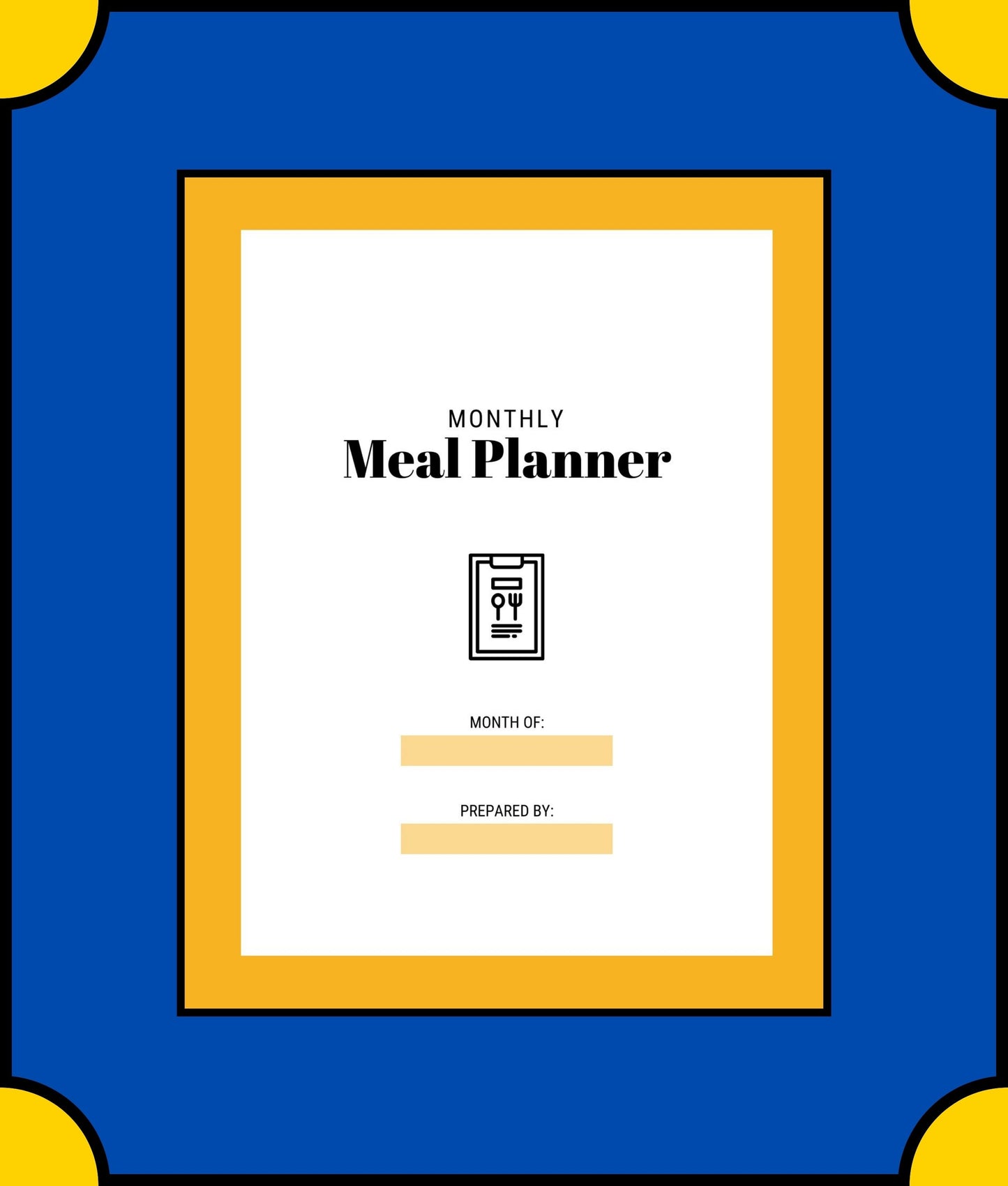 Free Monthly Meal Planner Template