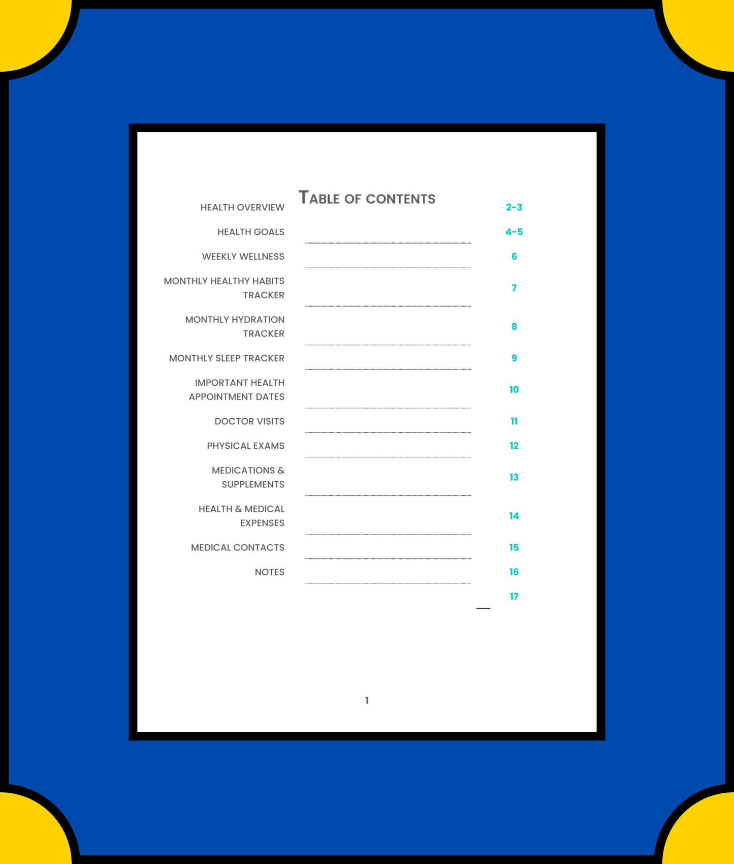 Free Digital Health Planner Template