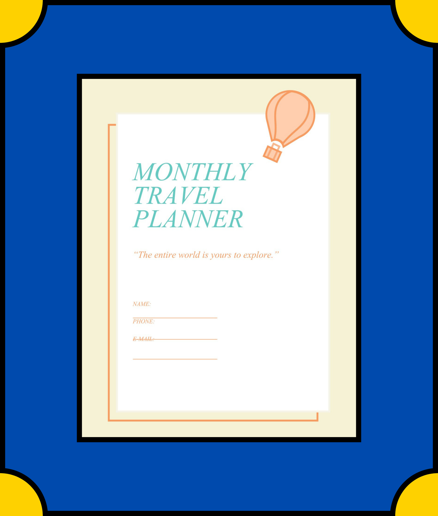 Free Monthly Travel Planner Template - Plan Your Travels with Ease