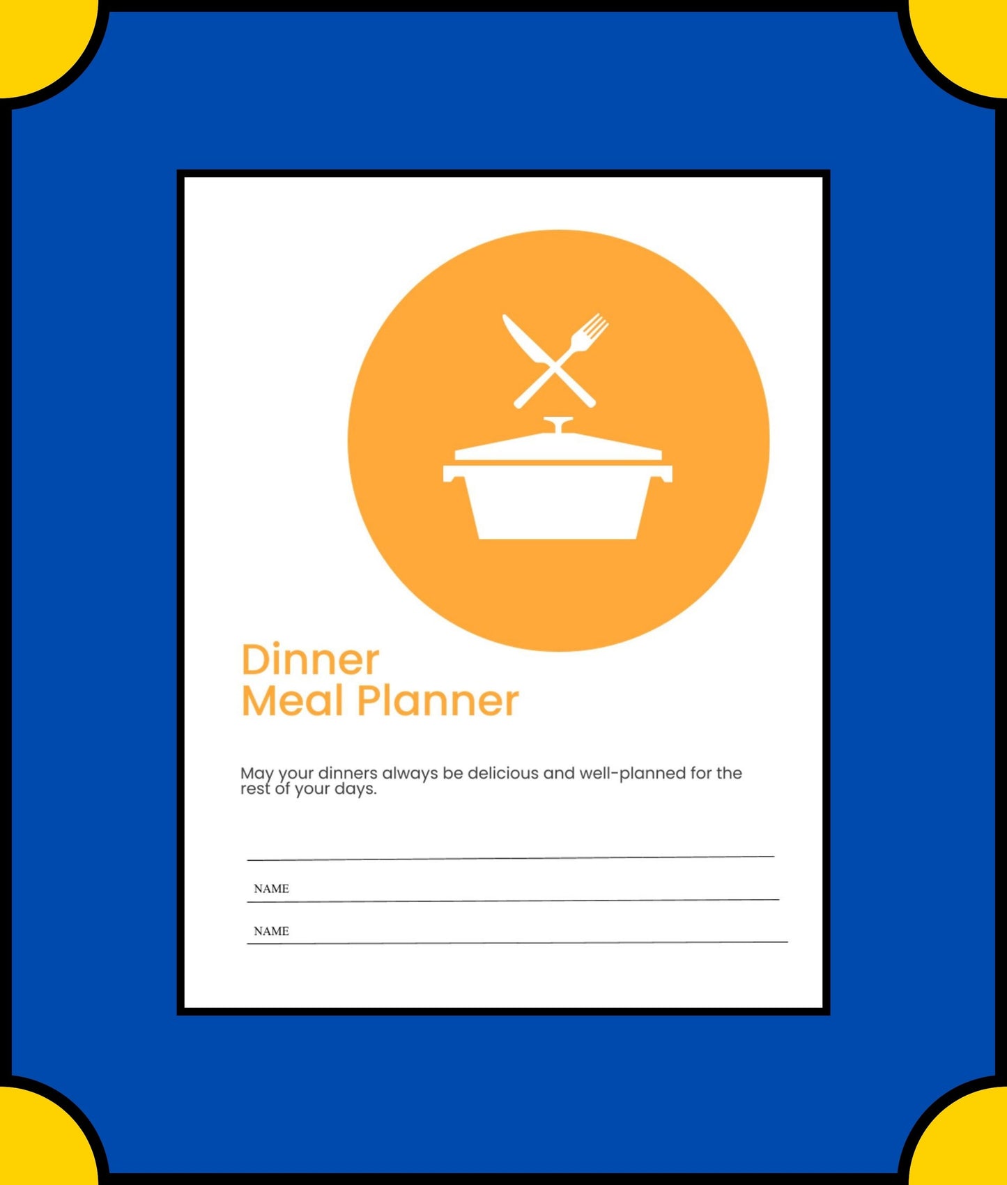 Free Dinner Meal Planner Template