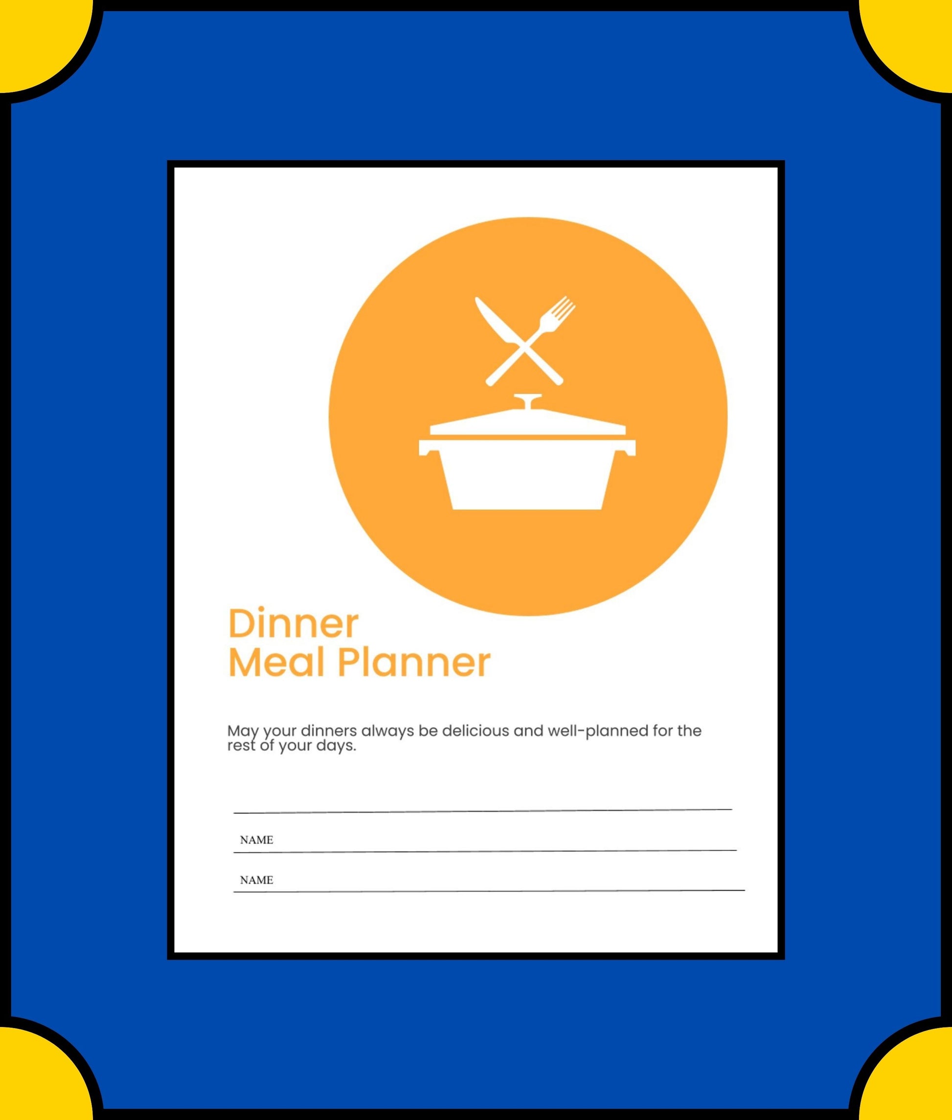 Free Dinner Meal Planner Template