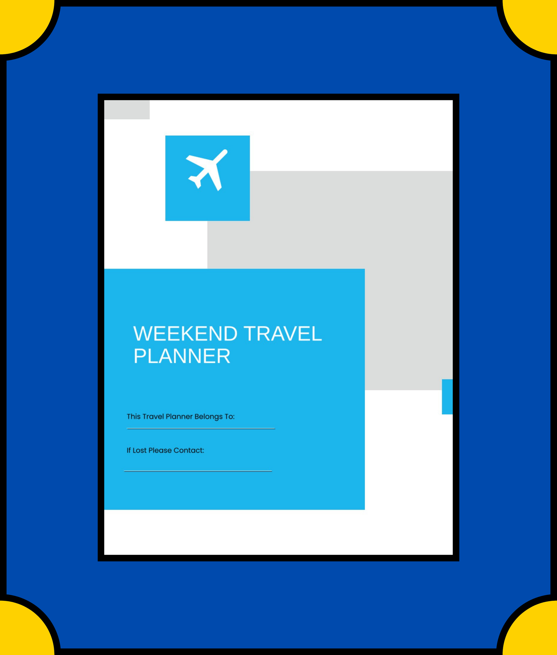 Free Weekend Travel Planner Template - Plan Your Quick Getaway