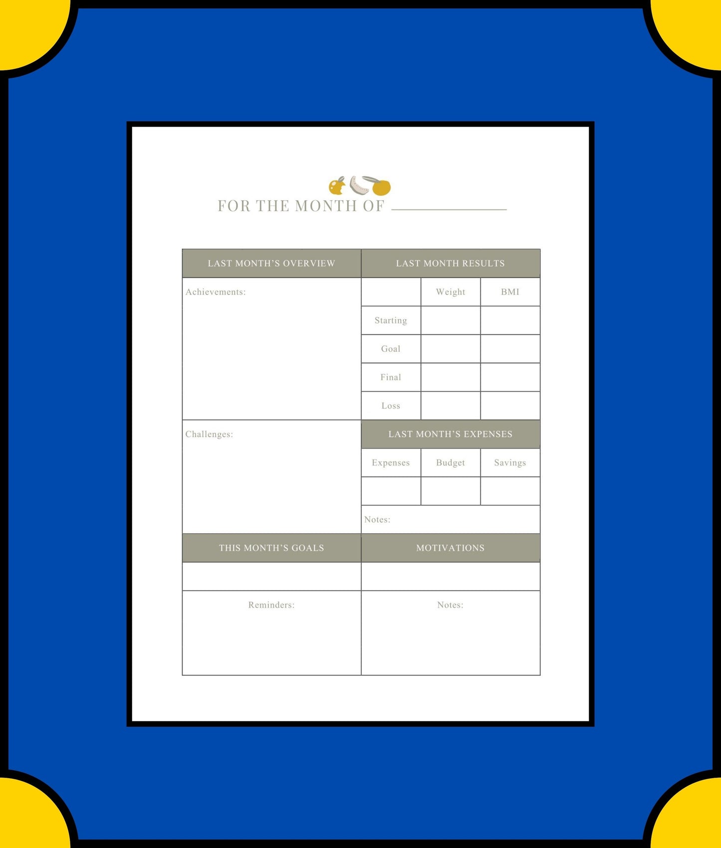 Free Diet Meal Planner Template - Plan Your Healthy Meals with Ease