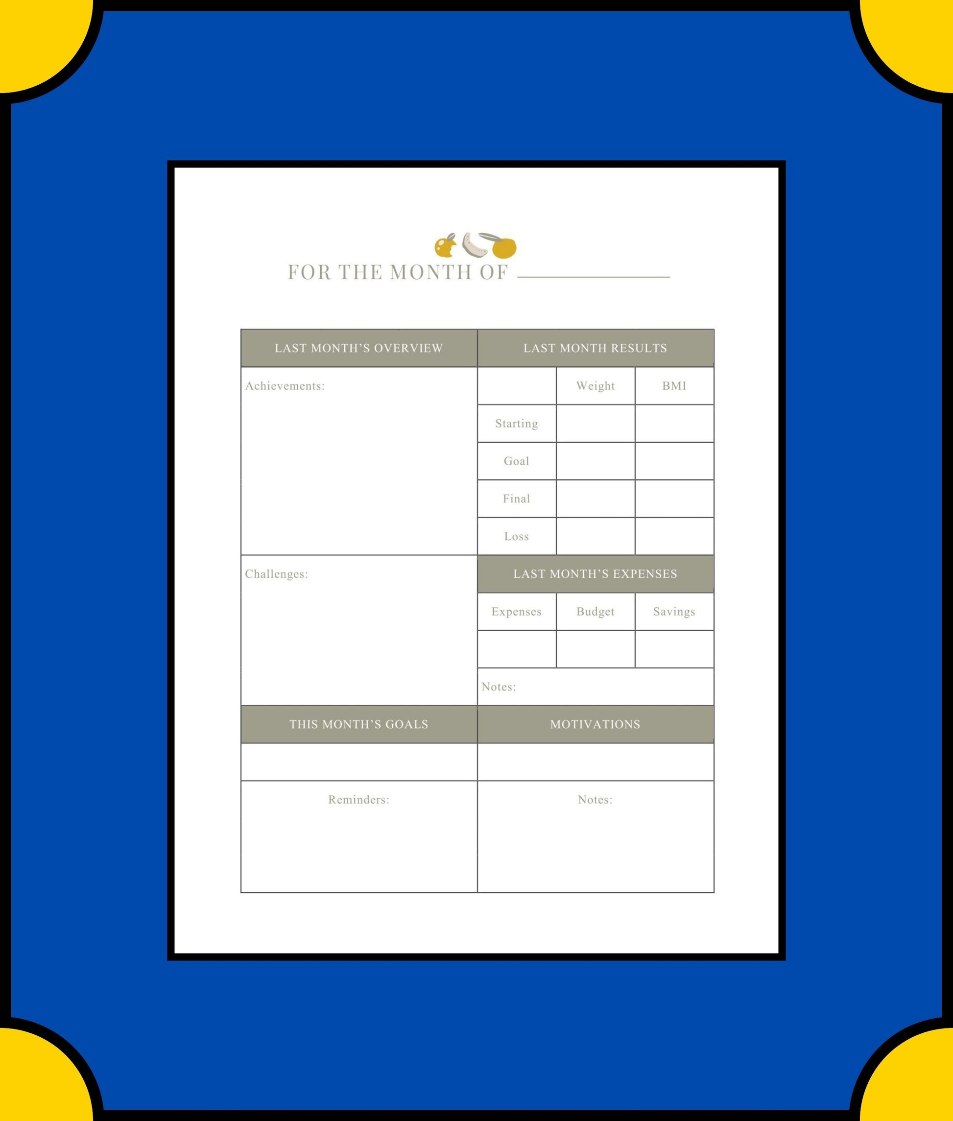 Free Diet Meal Planner Template - Plan Your Healthy Meals with Ease