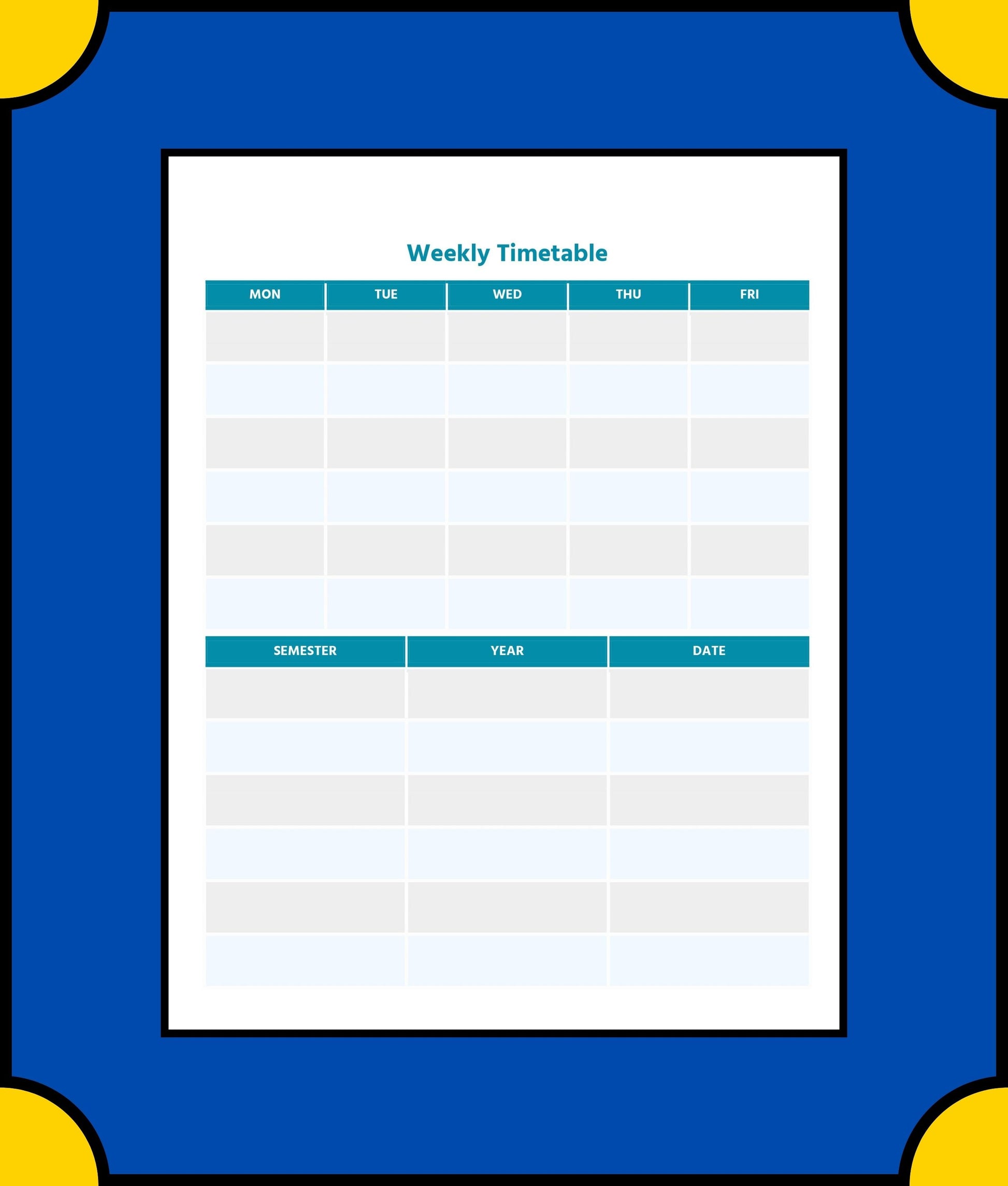 Free Academic Planner Template