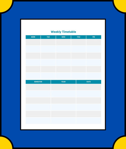 Free Academic Planner Template