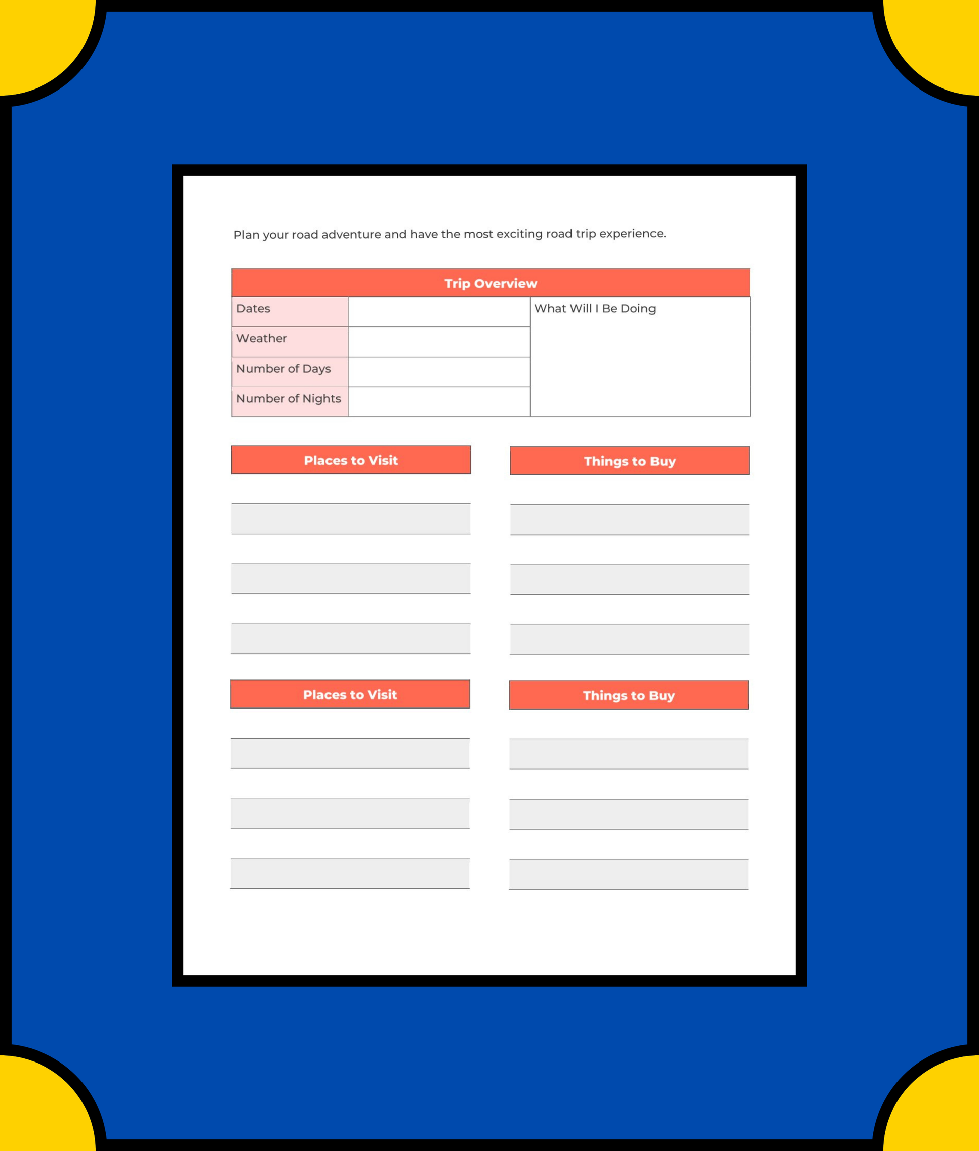 Free Holiday Travel Planner Template - Plan Your Dream Holiday