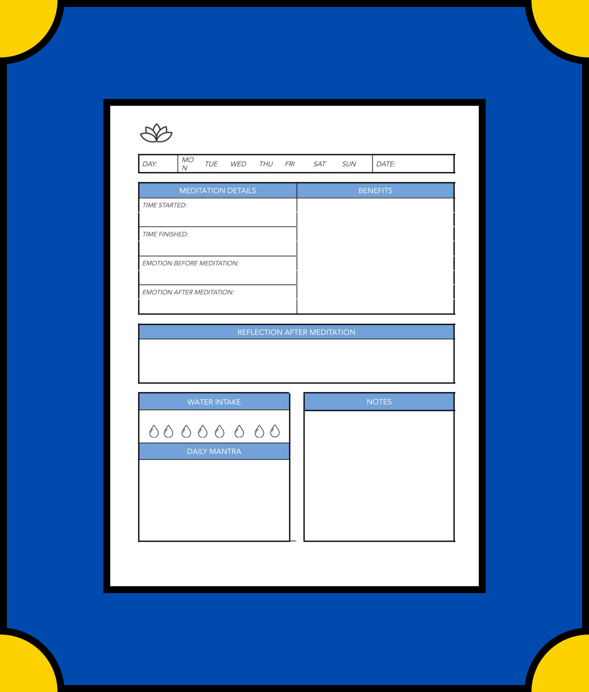 Free Meditation Planner Template