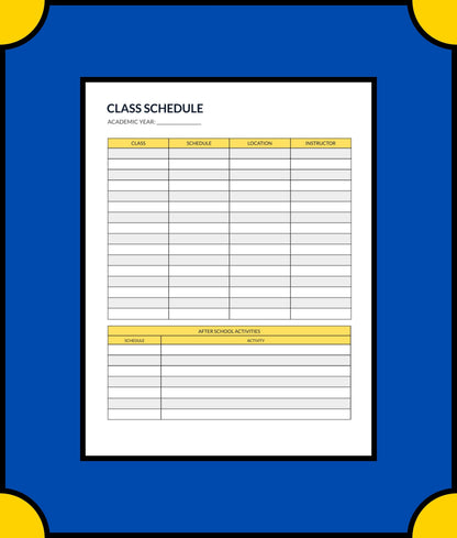 Free Student Academic Planner Template