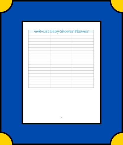 Free Gift List Baby Shower Planner Template - Organize & Track All Gifts for a Memorable Event