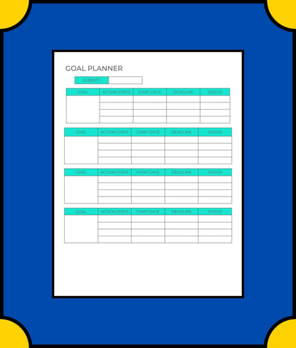 Free Grade Tracker School Planner Template