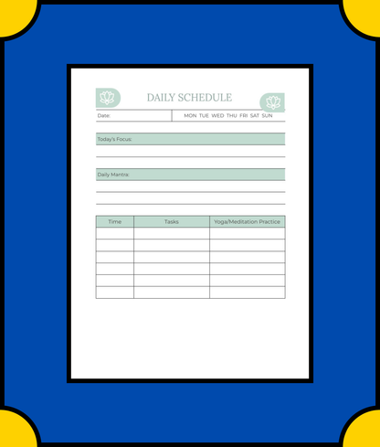 Free Yoga & Meditation Daily Planner Template