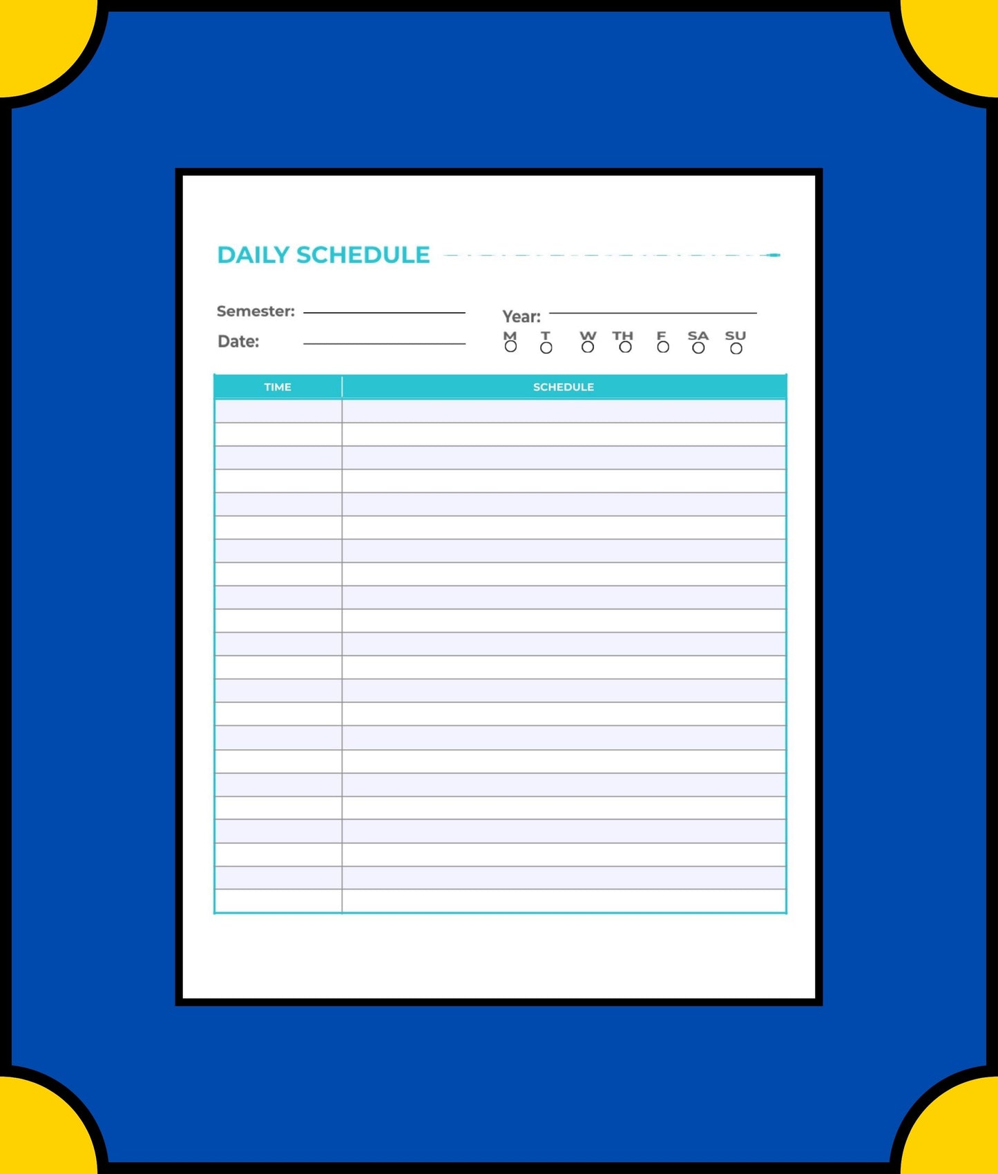 Free Digital Academic Planner Template