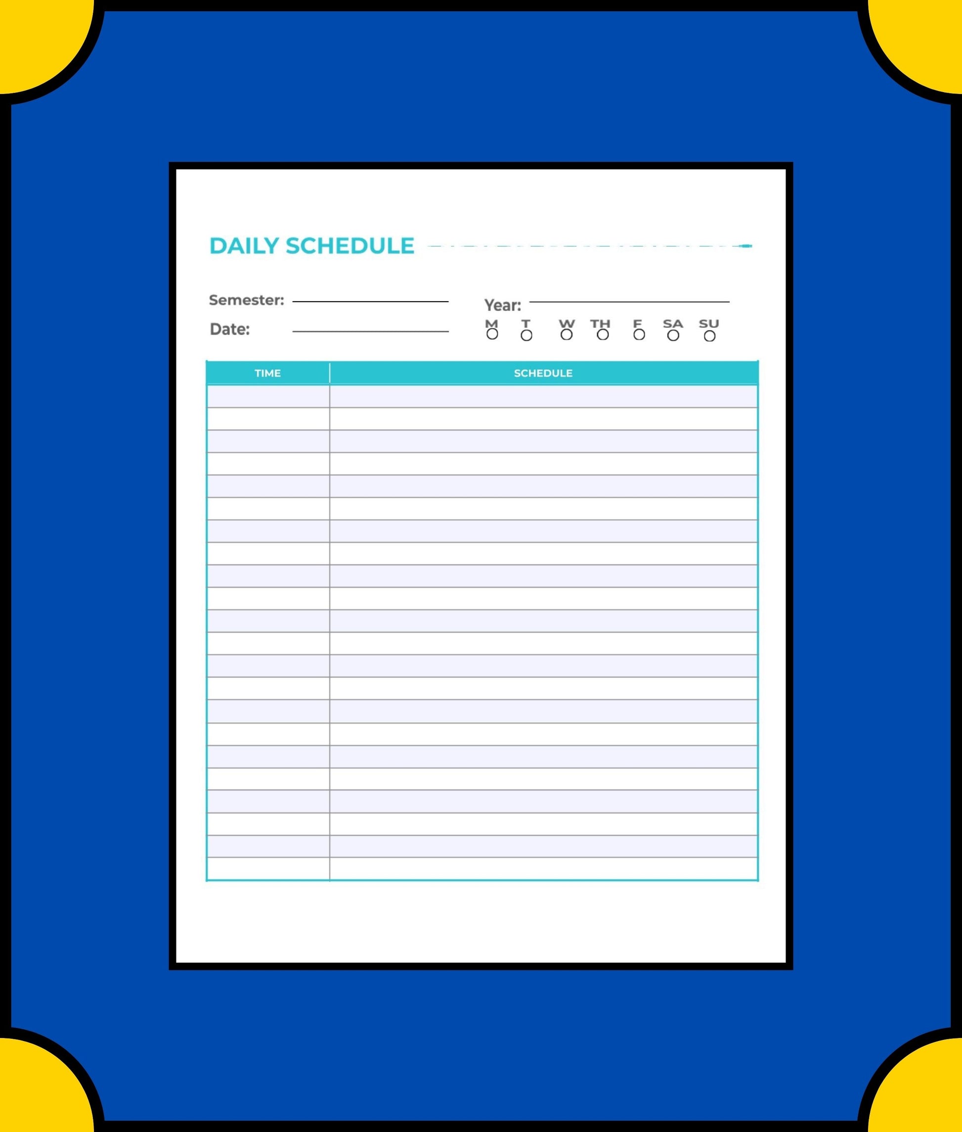 Free Digital Academic Planner Template