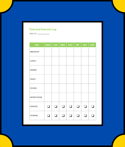 Free Weekly Diet Planner Template - Plan Your Healthy Eating for the Week