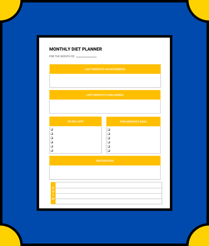 Free Monthly Diet Planner Template - Plan Your Healthy Eating for a Month