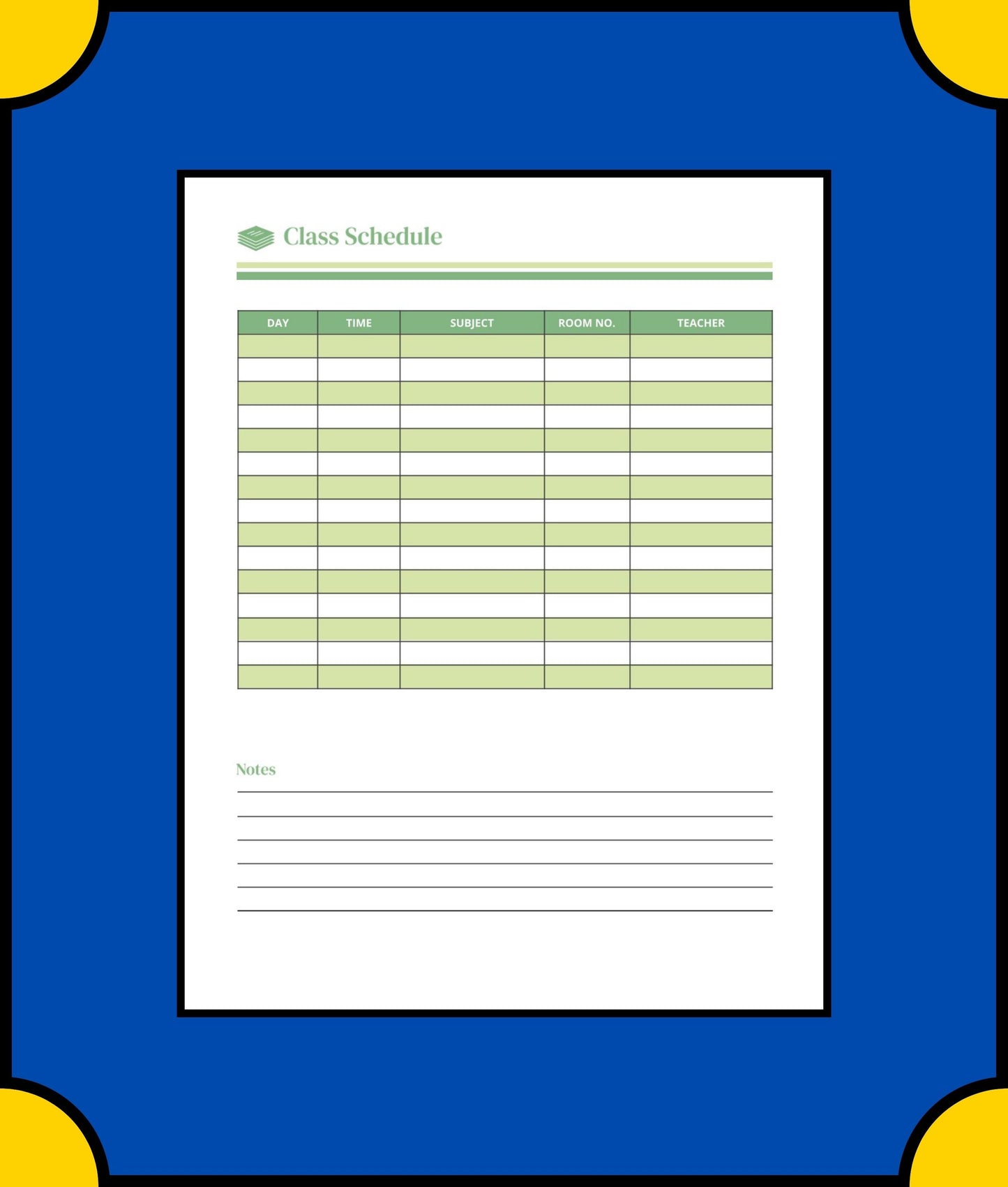 Free Homework School Planner Template