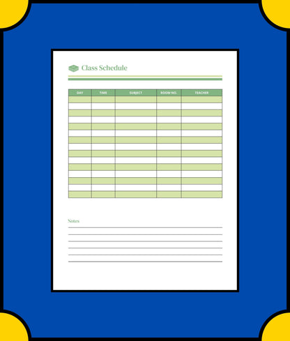 Free Homework School Planner Template