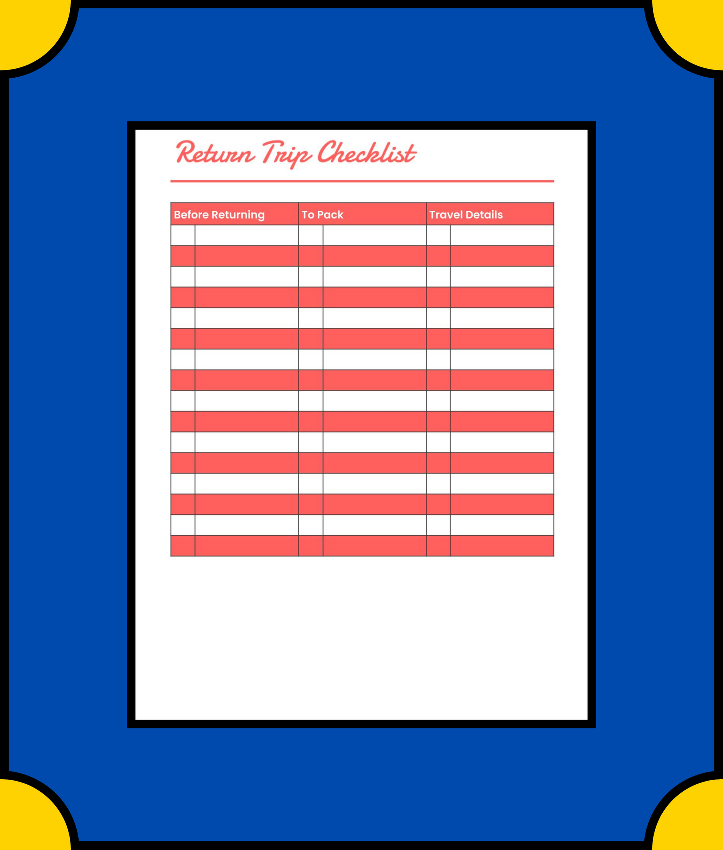 Free Family Travel Planner Template - Plan Your Family Vacation with Ease