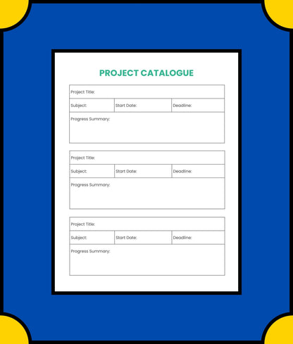 Free Project School Planner Template