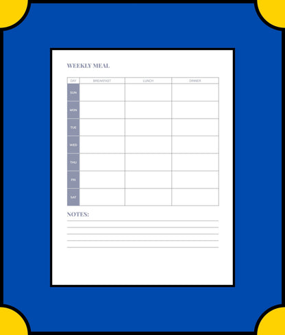 Free Family Meal Planner Template