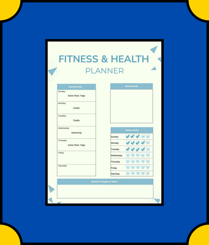 Free Fitness Health Planner Chart