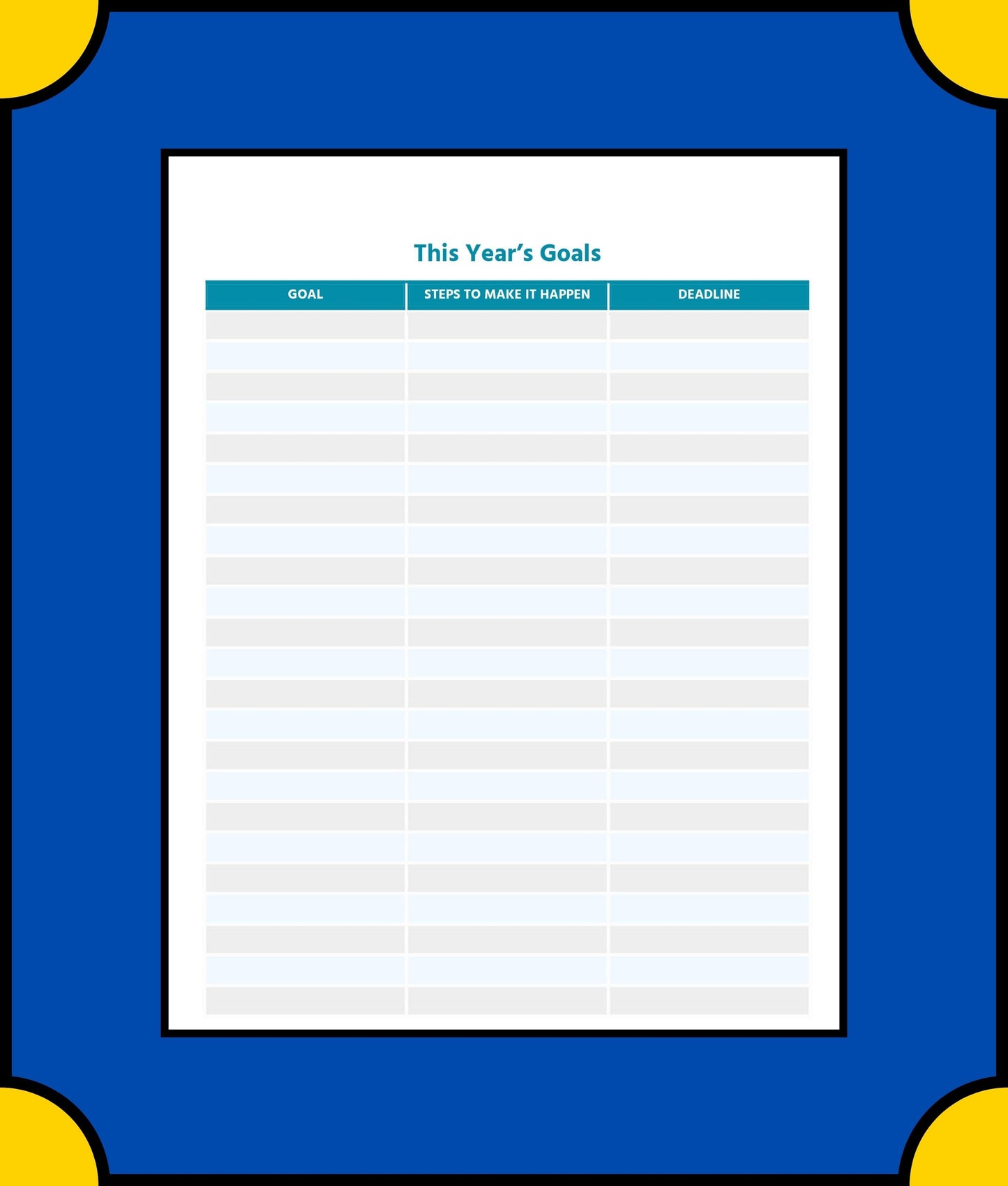 Free Academic Planner Template