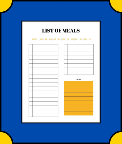 Free Monthly Meal Planner Template