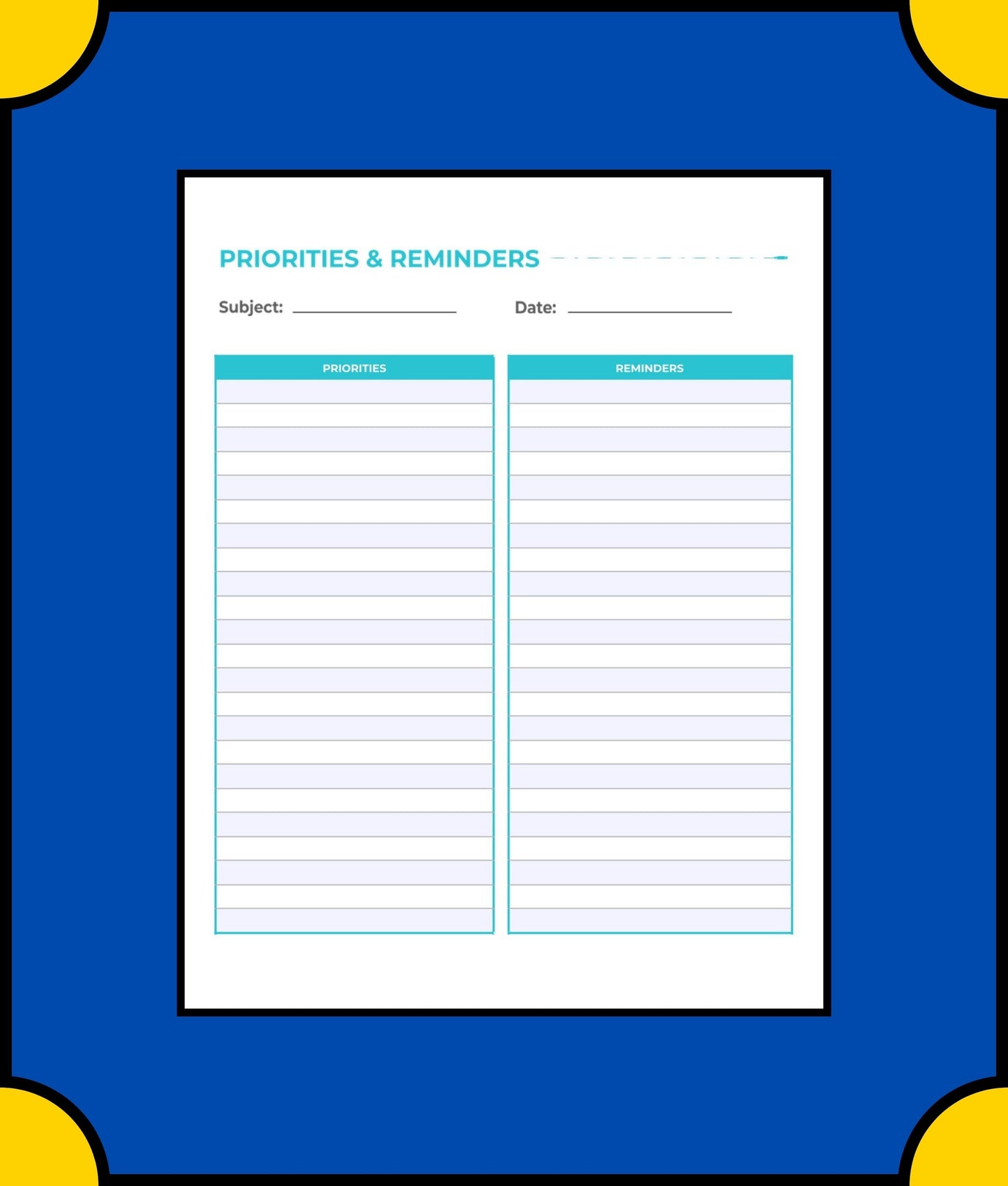 Free Digital Academic Planner Template