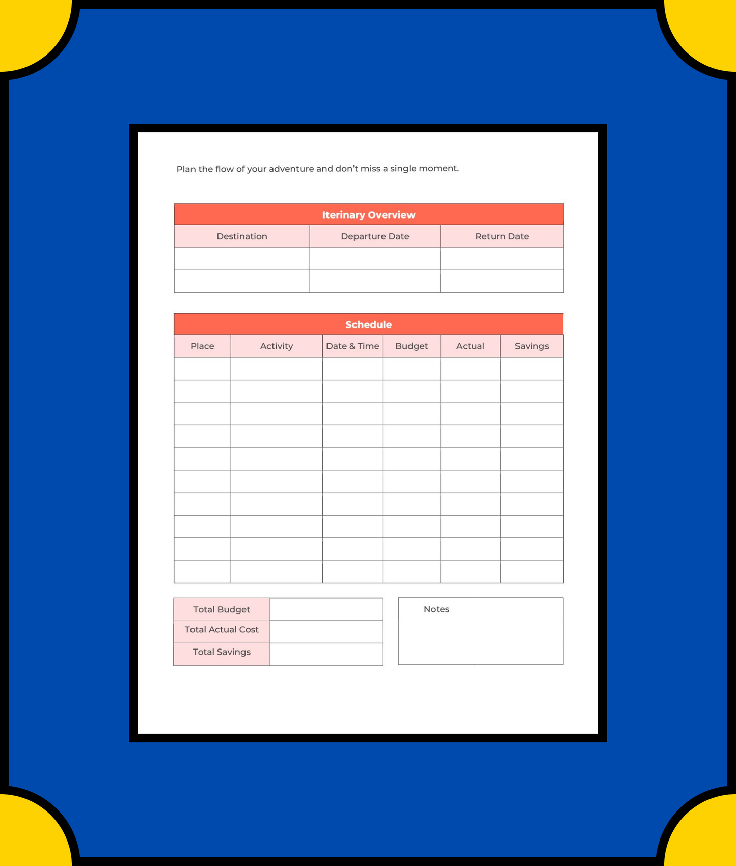 Free Holiday Travel Planner Template - Plan Your Dream Holiday