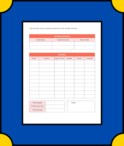 Free Holiday Travel Planner Template - Plan Your Dream Holiday