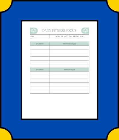 Free Yoga & Meditation Daily Planner Template