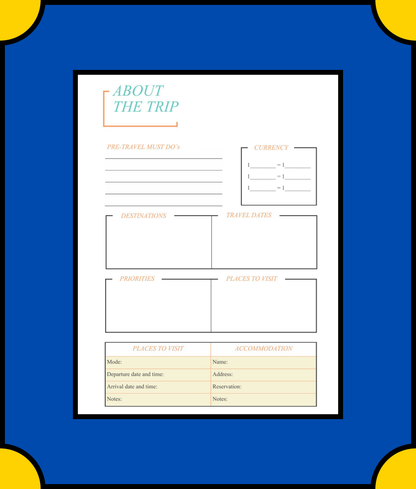 Free Monthly Travel Planner Template - Plan Your Travels with Ease