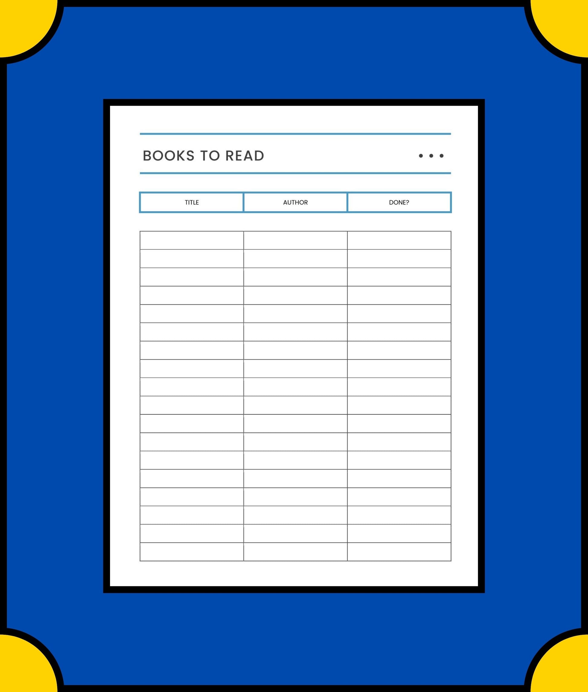 Free Reading Log School Planner Template