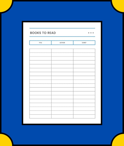 Free Reading Log School Planner Template