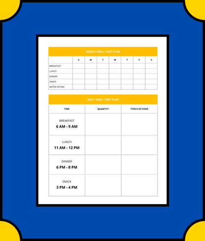 Free Monthly Diet Planner Template - Plan Your Healthy Eating for a Month