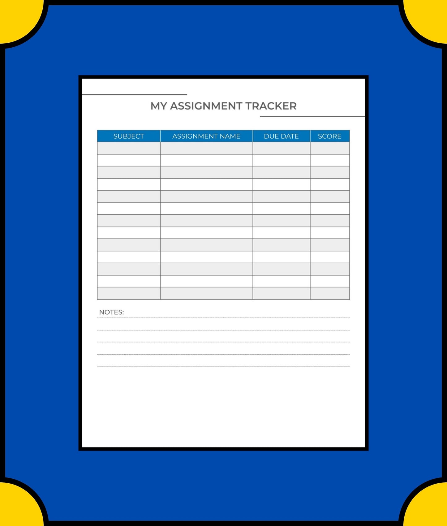 Free Middle School Student Planner Template