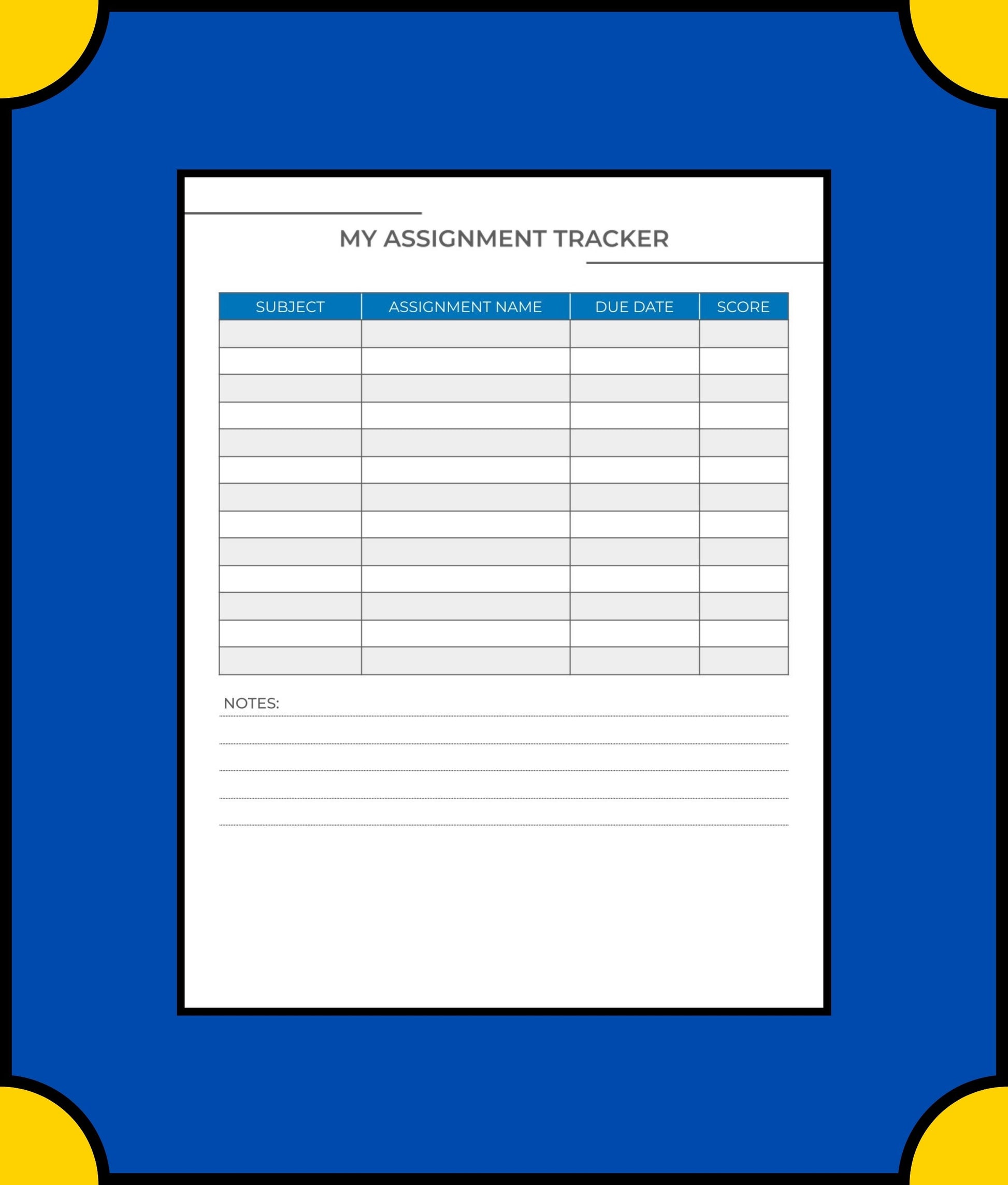 Free Middle School Student Planner Template