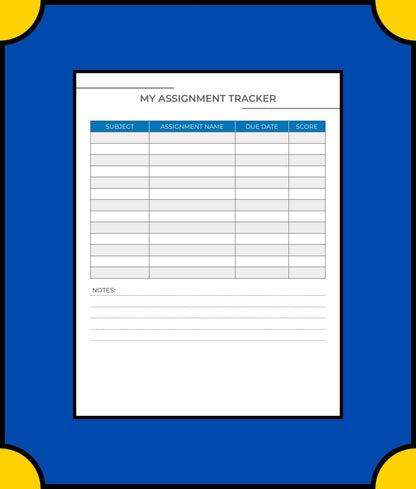 Free Middle School Student Planner Template