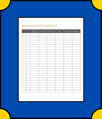 Free Monthly Academic Planner Template