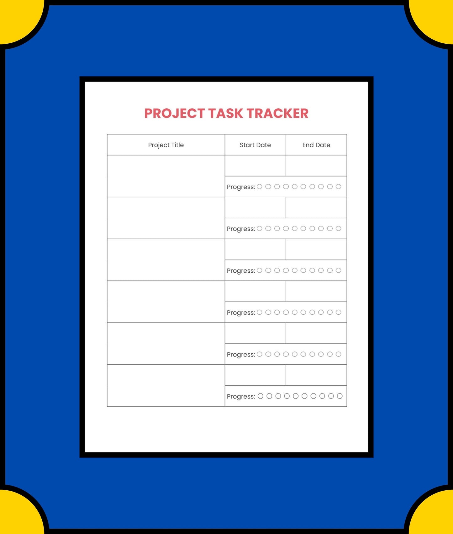 Free Project School Planner Template