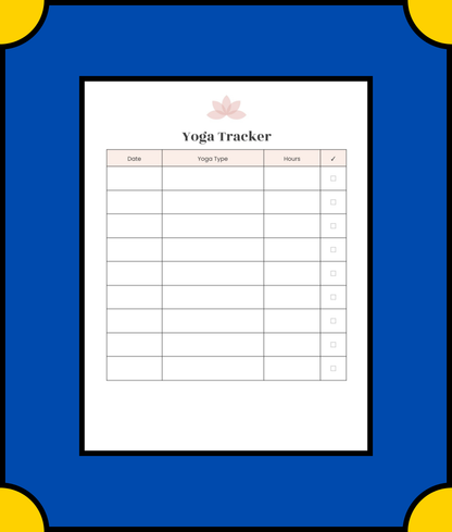 Free Digital Yoga Planner Template