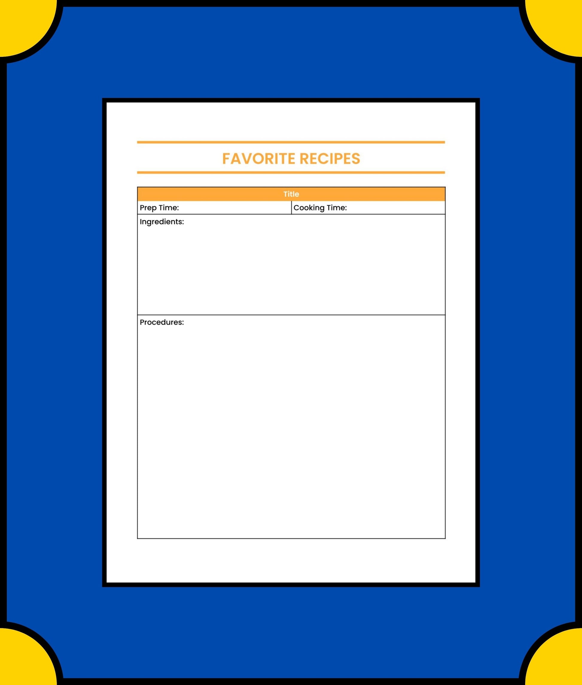 Free Dinner Meal Planner Template