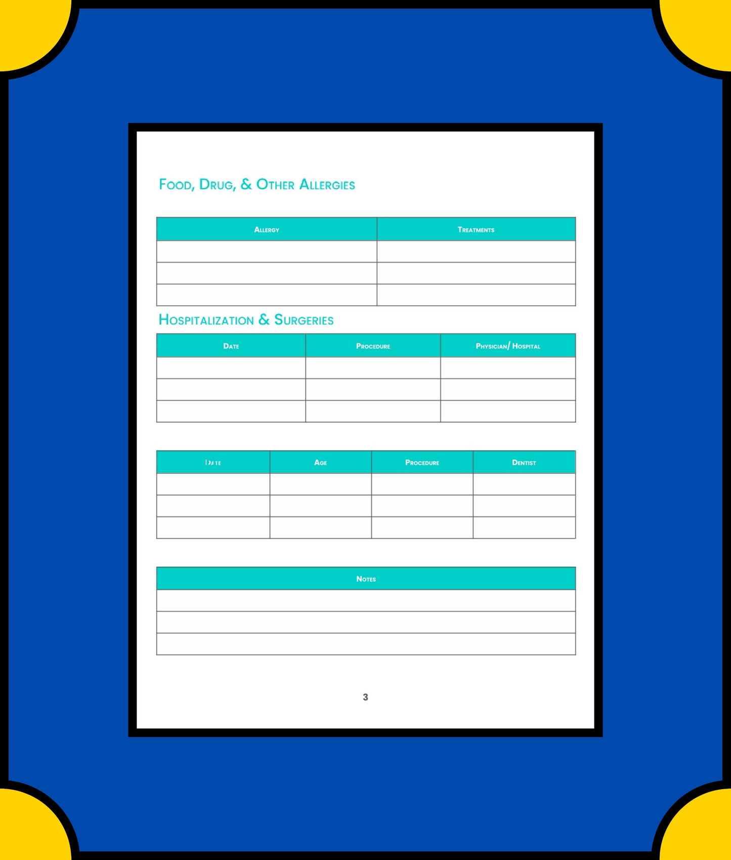 Free Digital Health Planner Template