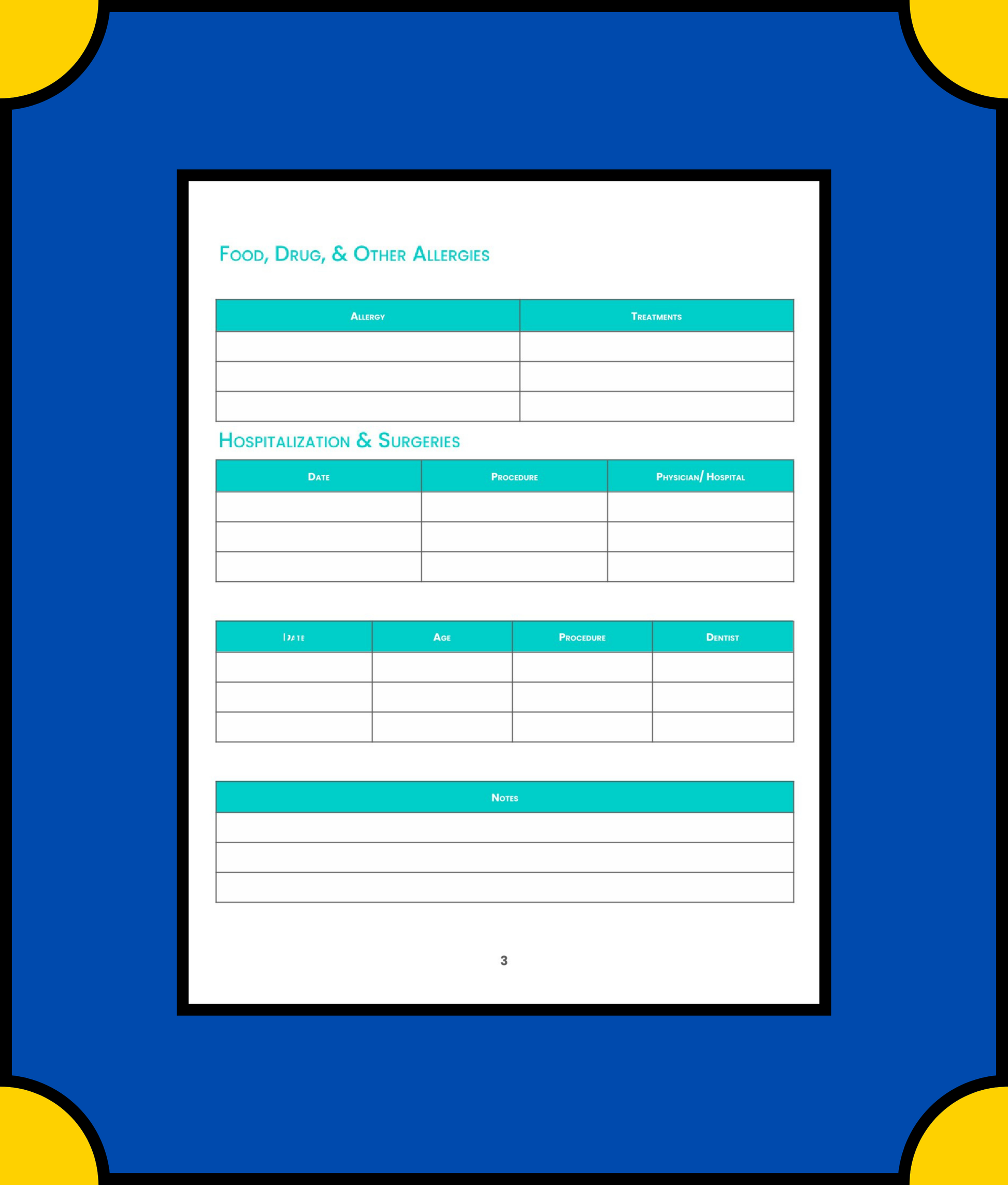 Free Digital Health Planner Template