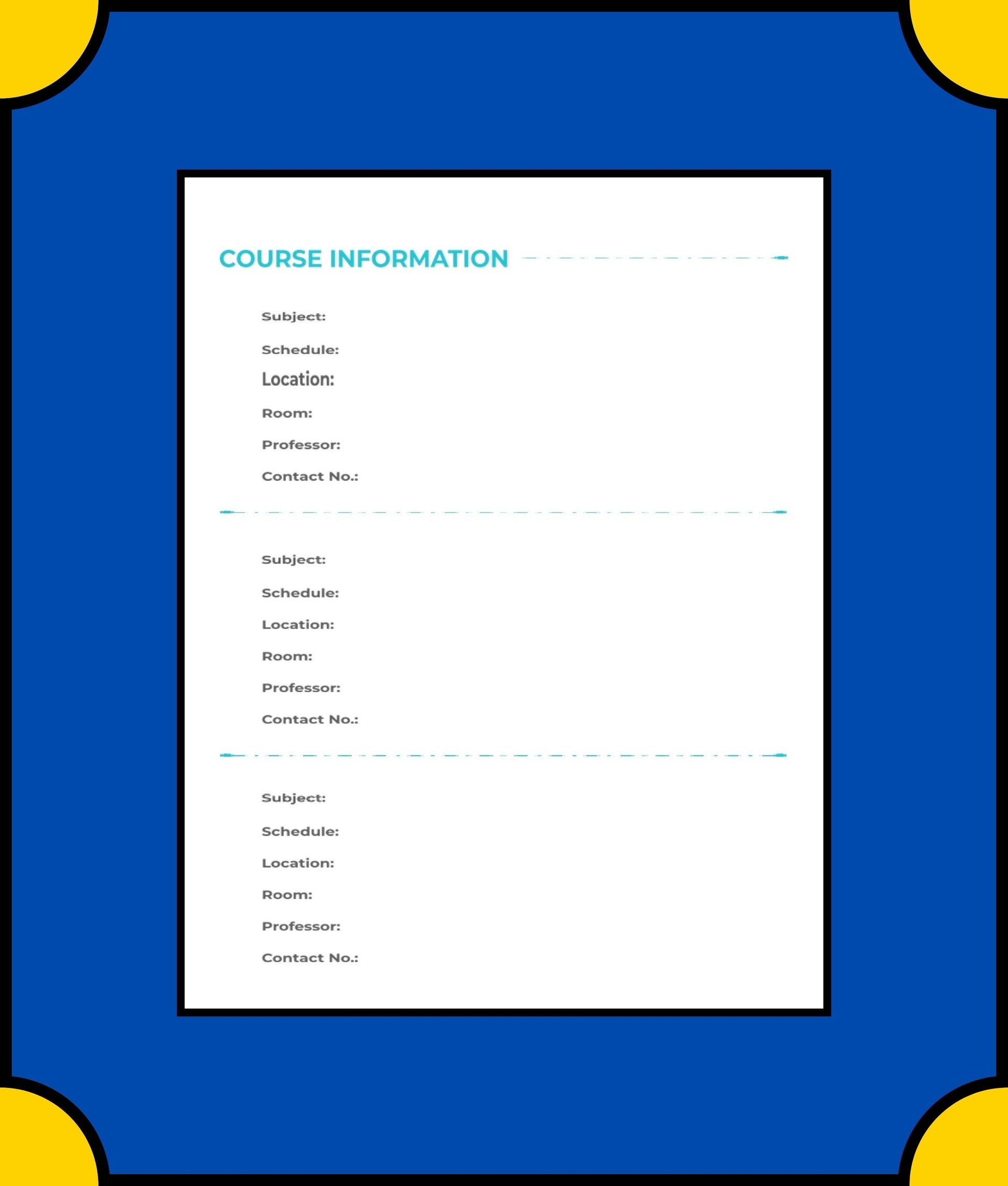 Free Digital Academic Planner Template